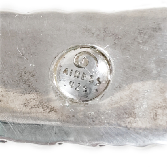 Vintage Airess Sterling Silver Hollow Puff 925 Snake Bangle Bracelet - Picture 3 of 3